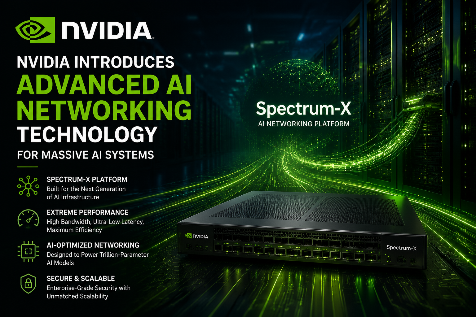 NVIDIA Introduces Advanced AI Networking Technology for Massive AI Systems