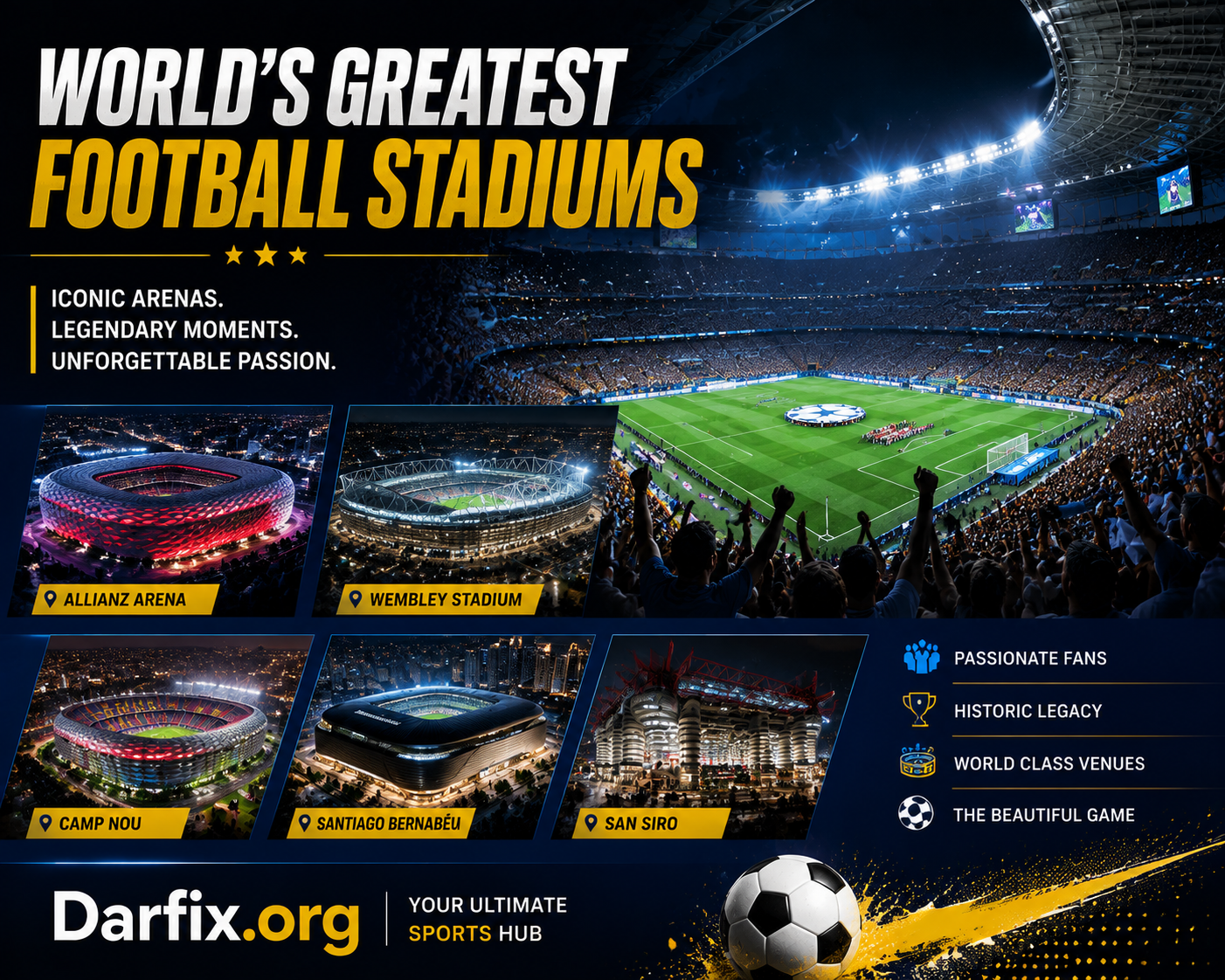 Top Football Stadiums In The World: The Greatest Arenas Of The Game - Darfix