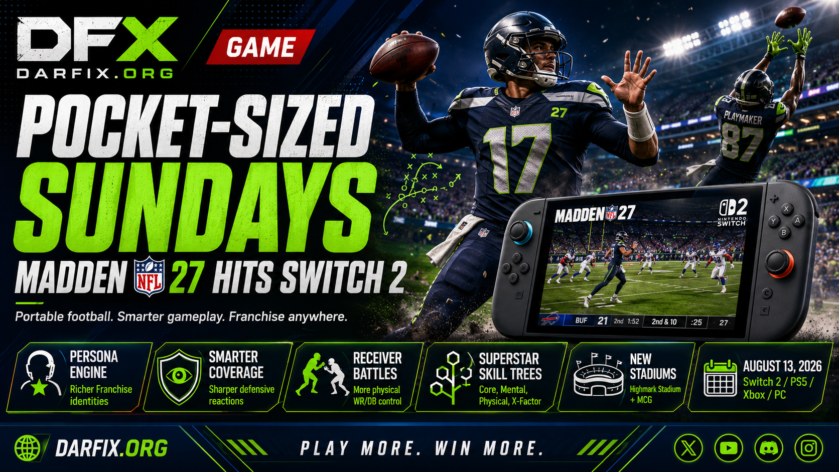 Pocket-Sized Sundays: Madden NFL 27 Hits Switch 2