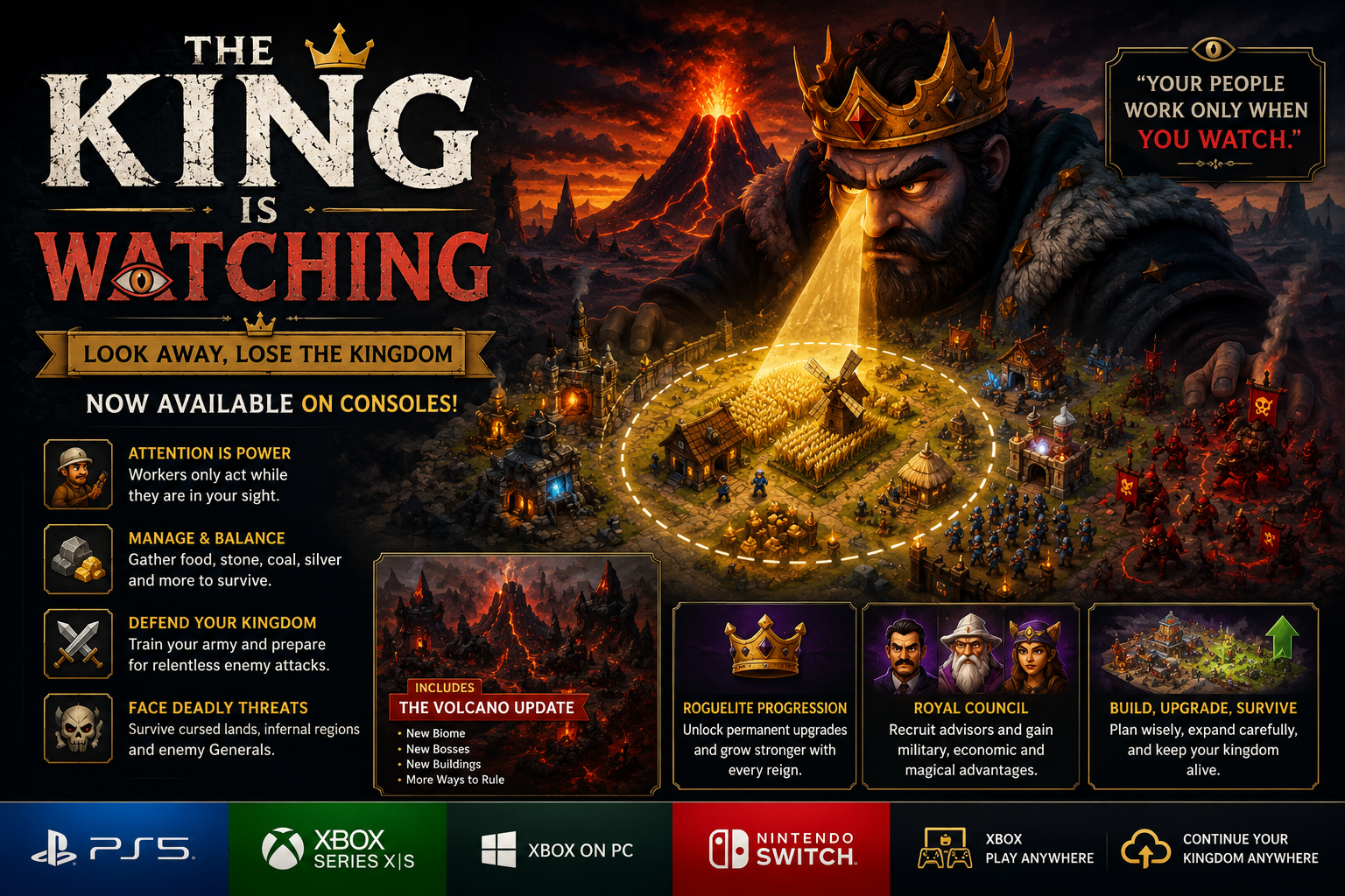 Look Away, Lose the Kingdom: The King Is Watching Arrives on Consoles